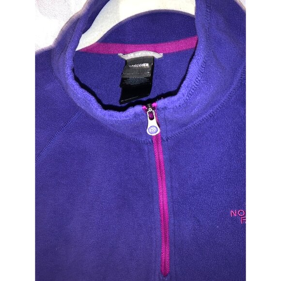 The North Face Womens Purple Quarter-Zip Fleece Pullover Jacket Size L - Picture 2 of 5